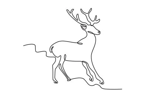 A deer standing side view Stock Illustration