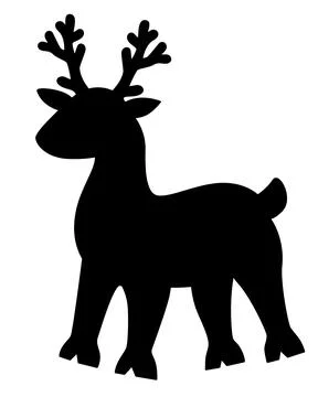 Deer for stencil - vector silhouette image for laser cutting, logo or pictogram. Stock Illustration