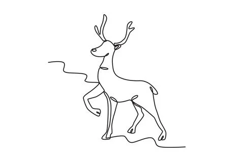 A deer stepped looking up Stock Illustration