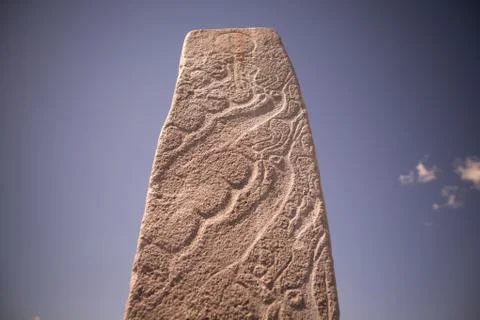 Deer stone in Mongolia Stock Photos