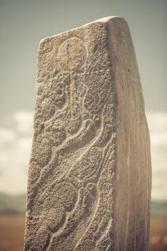 Deer stone in Mongolia Stock Photos