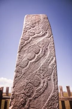 Deer stone in Mongolia Stock Photos
