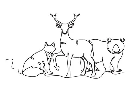 A deer stood gallantly Stock Illustration