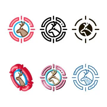 Deer targeting icon vector outline concepts 库存插图