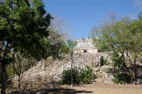 Deer Temple at Chichen Itza, Wonder of the World 스톡 사진