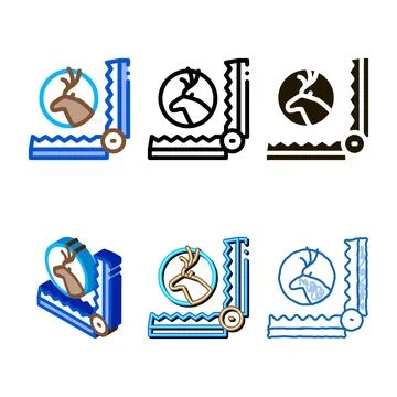 Deer trap tool icon vector series outline 库存插图