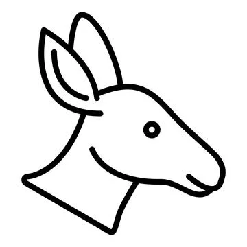 Deer Vector Icon, Lineal style icon, from Animal Head icons collection Stock Illustration