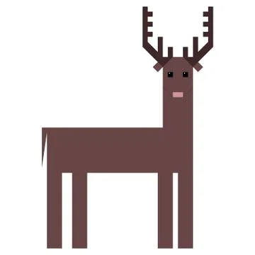 Deer vector illustration in the style of pop ice holiday pixel art. Isolated Illustrazione stock