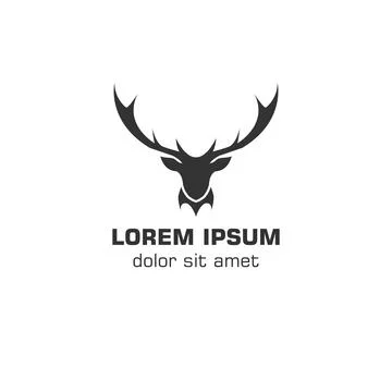 Deer vector logo template Stock Illustration