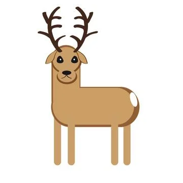Deer on white background Stock Illustration