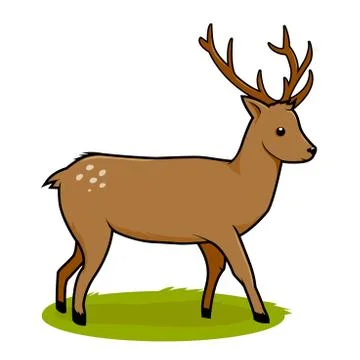Deer on white background. Vector Illustration Stock Illustration