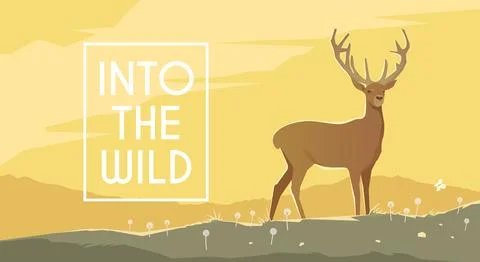 Deer. Into the Wild. Stock Illustration