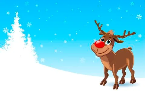 Deer in the winter Stock Illustration