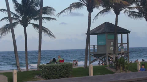 Deerfield Beach lifeguard tower Video stock 24974857