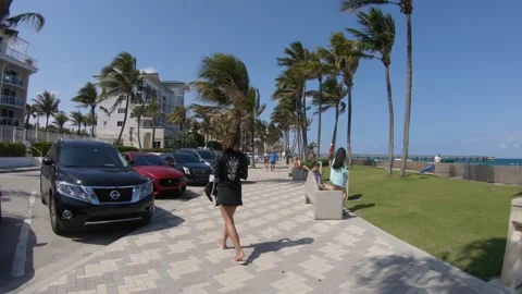 Deerfield Beach Northbound Walkway Stock Footage 200798035
