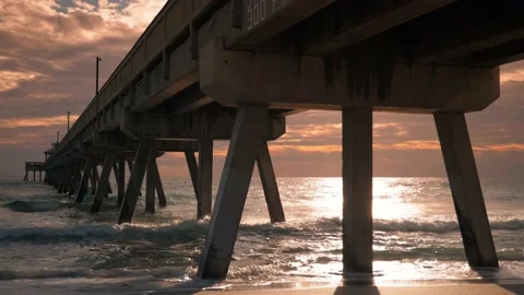 Deerfield Beach Pier North Side Sunrise Stock Footage 169748942