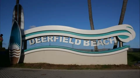 Deerfield Beach Sign Time Lapse Stock Footage 203307891