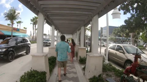 Deerfield Beach Walkway Westbound Stock Footage 200798028