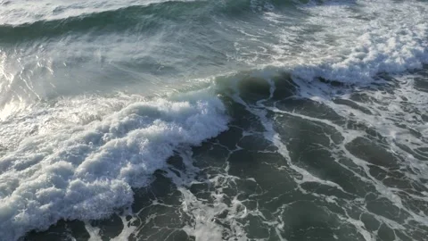 Deerfield Beach Waves Rolling In South Side of Pier Stock Footage 200849340
