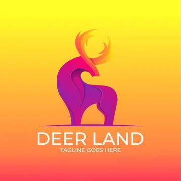 Deerland colorful logo template Stock Illustration