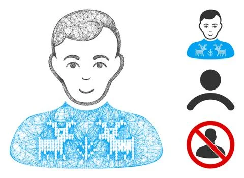 Deers Pullover Boy Polygonal Web Vector Mesh Illustration Ilustración de archivo