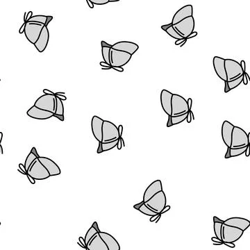 Deerstalker hat cap vector seamless pattern Stock Illustration