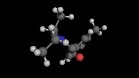 Deet diethyltoluamide molecule model rotating Stock Footage 82789477