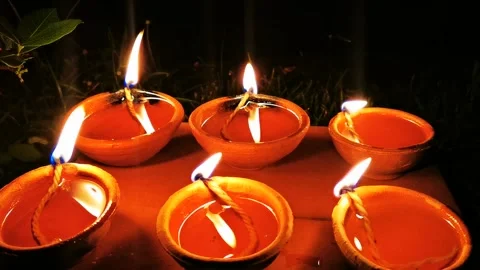 Deeyas Lighting During Divali or Diwali Celebrations 2021 Stock Footage 168450838