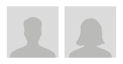 Default avatar profile icon. Gray placeholder. Man and woman Stock Illustration