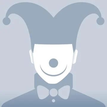 Default Clown Portrait on Grey Background Stock Illustration