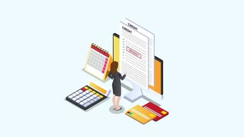 Default credit isometric Stock Footage 252629107