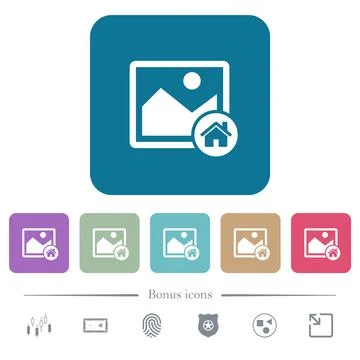 Default image rounded square flat icons イラスト素材
