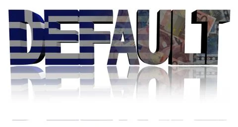 Default text with Greek flag and euros illustration Illustrazione stock