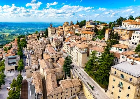 Default View of San Marino, a microstate on the Italian Peninsula. Stock Photos