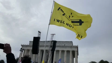 Defeat the Mandates protest against mandatory COVID vaccination, Washington, DC 스톡 동영상 169024892