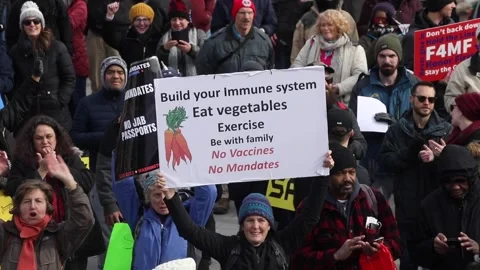 Defeat the Mandates protest in Washington DC - January 23, 2022 Stock Footage 169000902