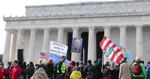 Defeat the Mandates protest in Washington DC - January 23, 2022 Stock Footage 169000991
