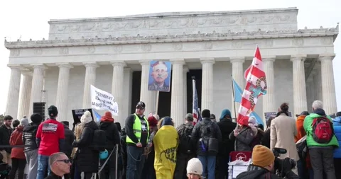 Defeat the Mandates protest in Washington DC - January 23, 2022 Stock Footage 169001028