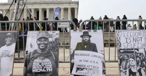 Defeat the Mandates protest in Washington DC - January 23, 2022 Stock Footage 169001208