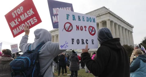 Defeat the Mandates protest in Washington, DC Stock Footage 169001235