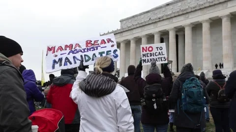 Defeat the Mandates protest in Washington, DC Stock Footage 169001683