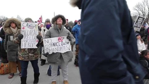 Defeat the Mandates protest in Washington, DC Stock Footage 169001687