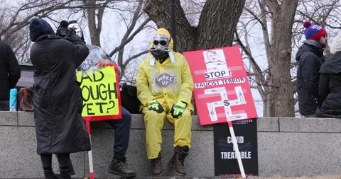 Defeat the Mandates protest in Washington, DC Stock Footage 169001716