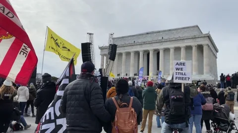 Defeat the Mandates protest in Washington DC Stock Footage 169024672