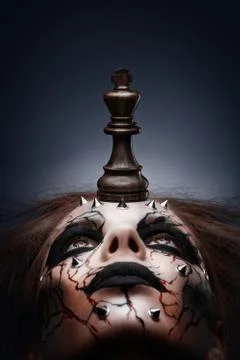 Defeated by chess king. Stock Photos