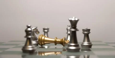 Defeated King Chess Checkmate Stock Photos