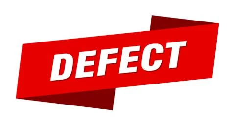 Defect banner template. defect ribbon label sign Stock Illustration