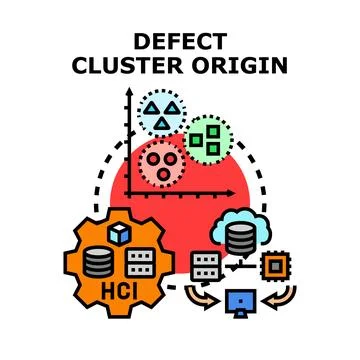 Defect cluster origin concept vector illustration Illustrazione stock