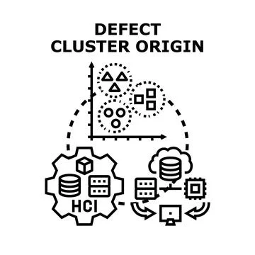 Defect cluster origin concept vector illustration Stock Illustration