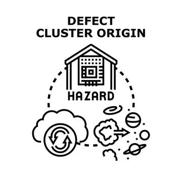 Defect cluster origin creating system hazard concept Stock Illustration